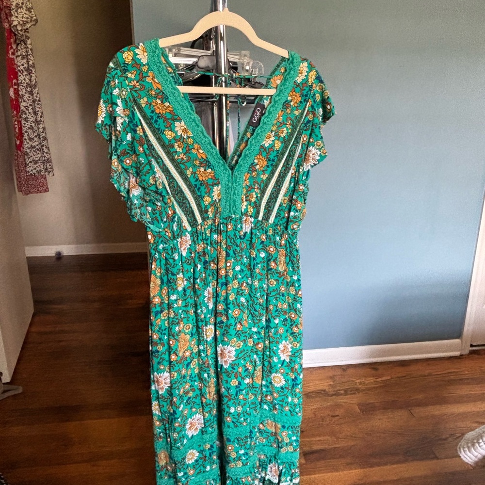 Floral Green midi Dress